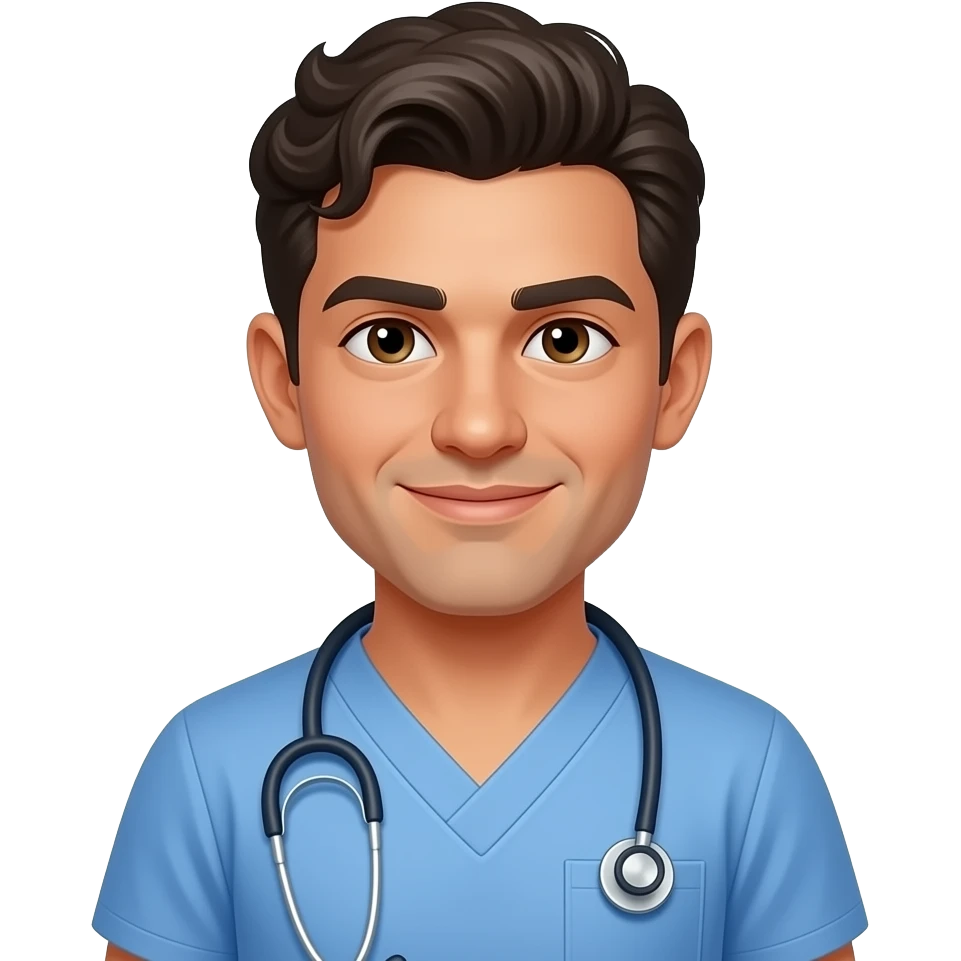 nurse hispanic man wavy short hair emoji