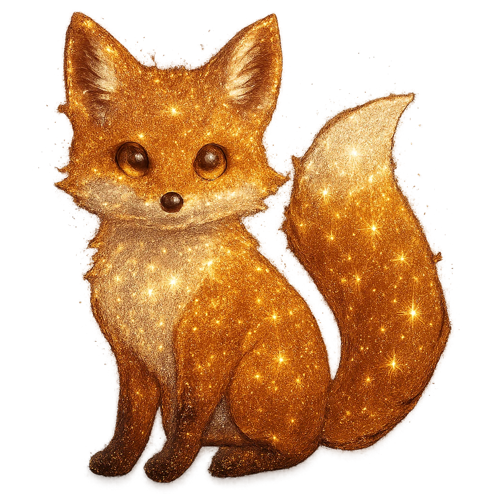 sparkly fox emoji