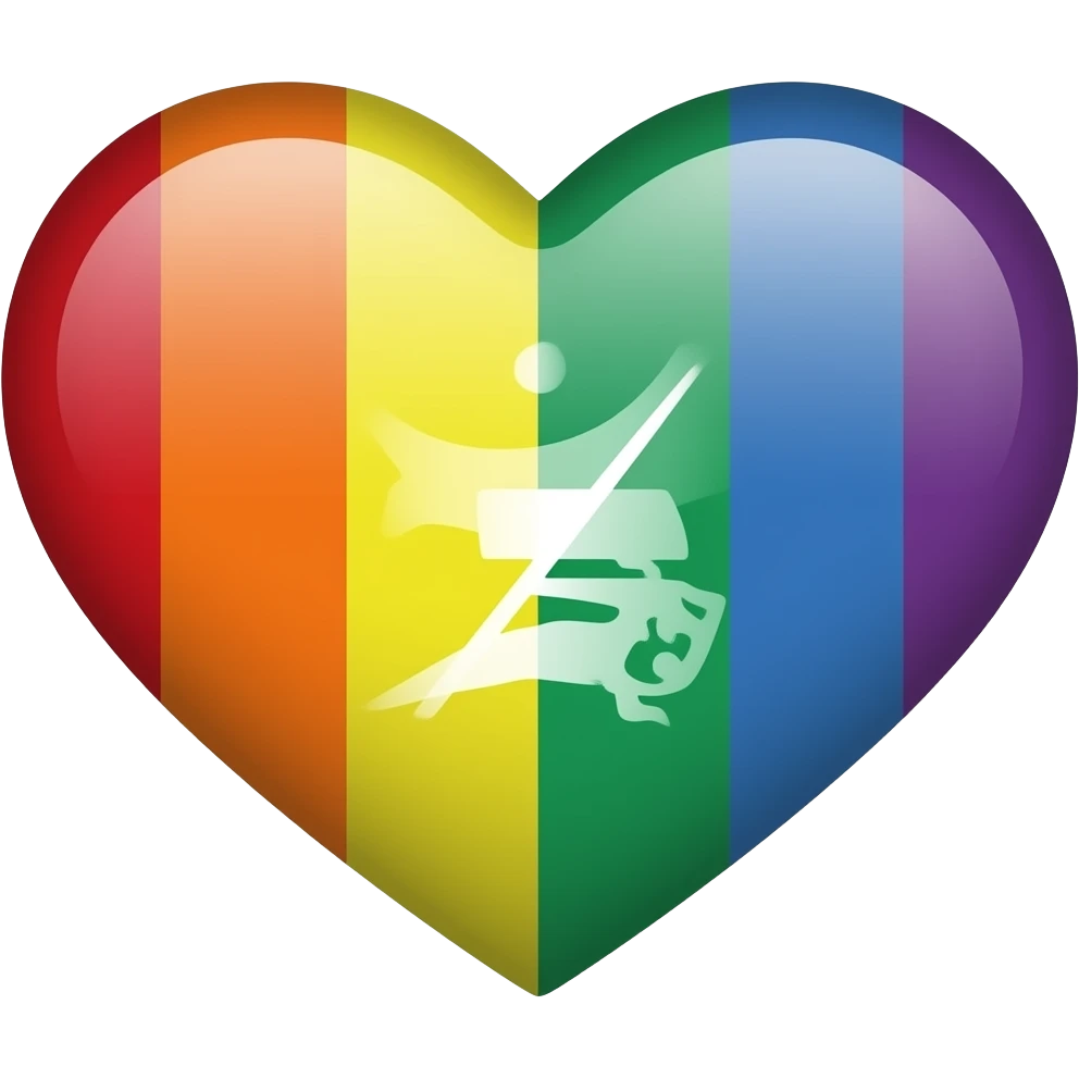 Progress flag heart red, orange, yellow, green, blue, violet, white, pink, light blue, brown and black emoji