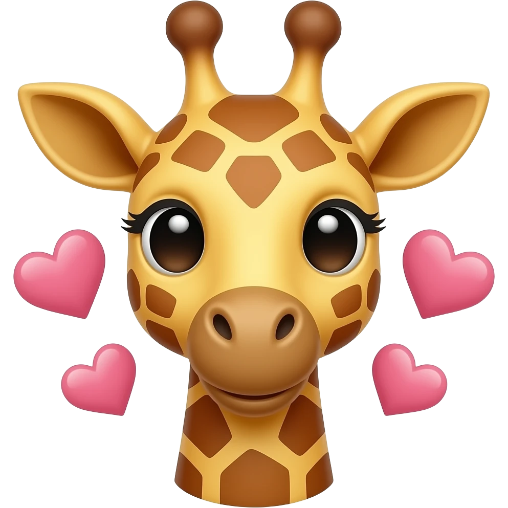 Einfacher Giraffenkopf mit herzchen drumrum emoji