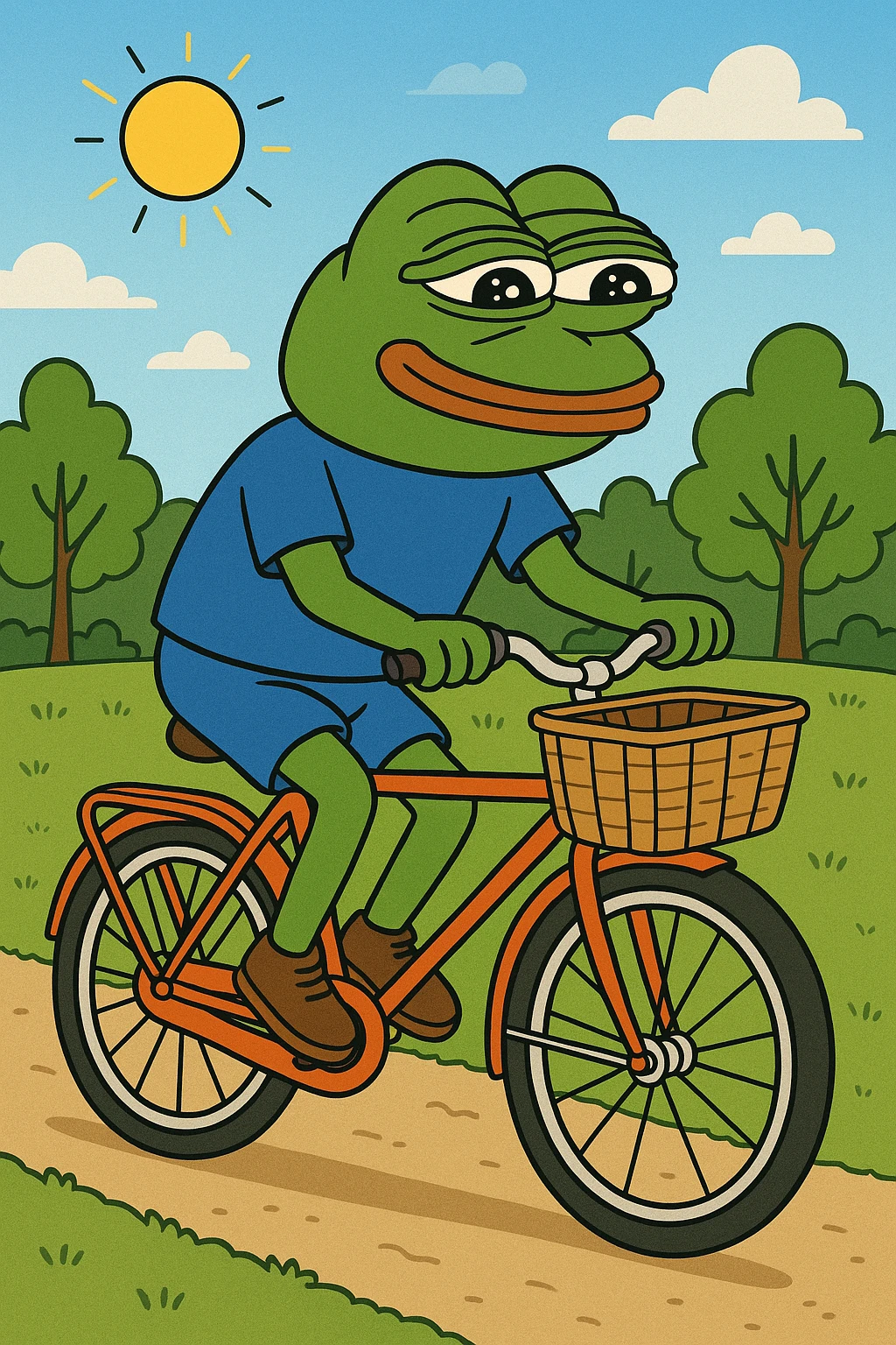 create a pepe riding bike emoji