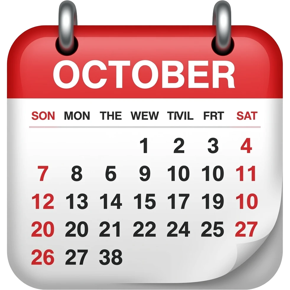 29th October calendar emoji