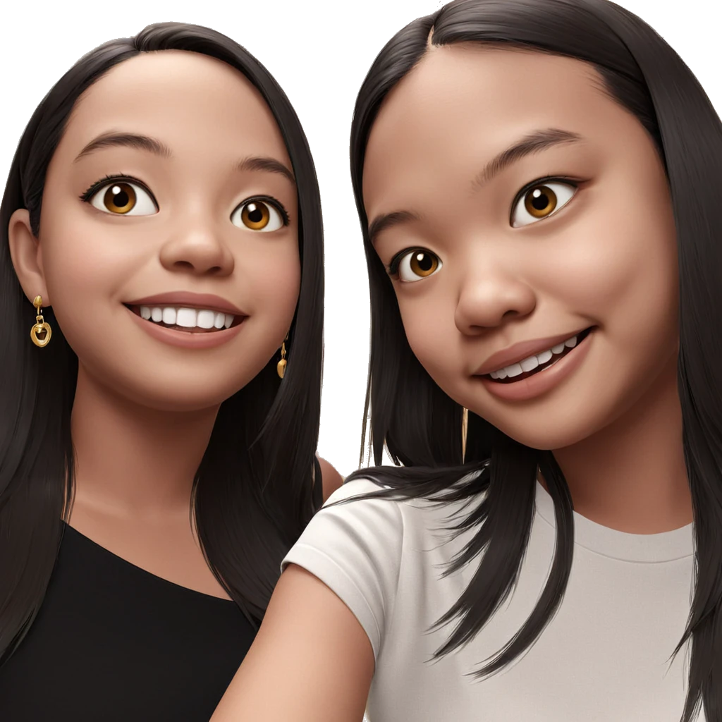 smiling girls with jewelry emoji