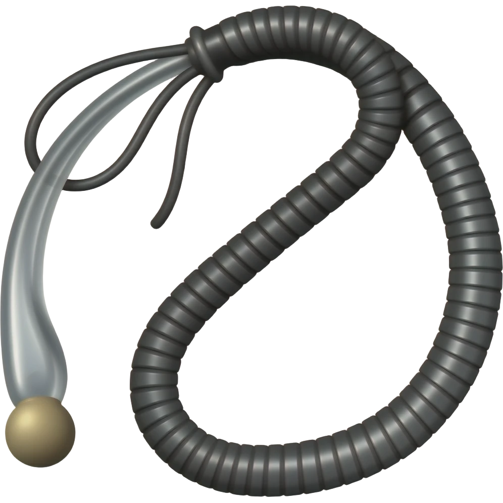 black leather whip emoji