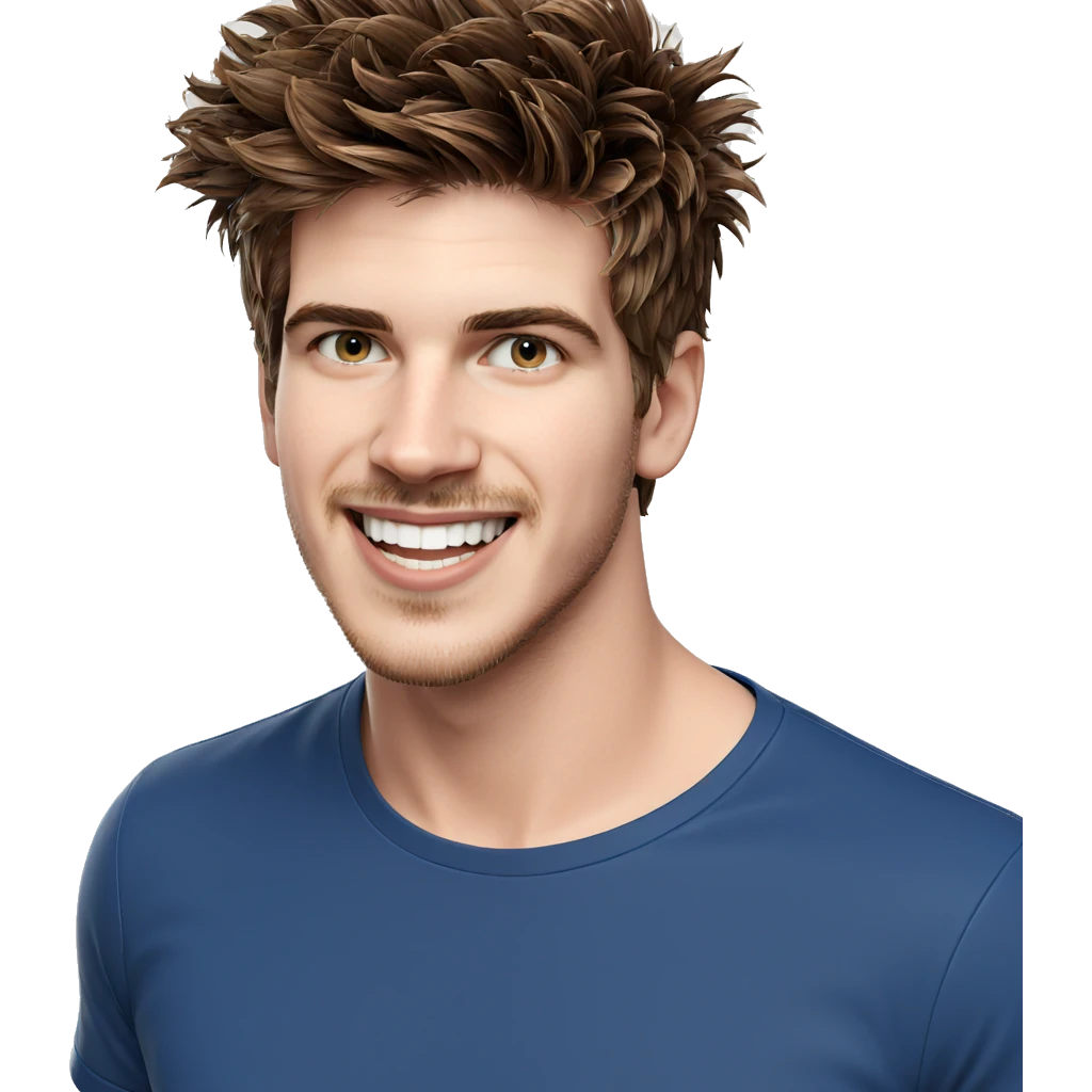 smiling boy with brown hair emoji