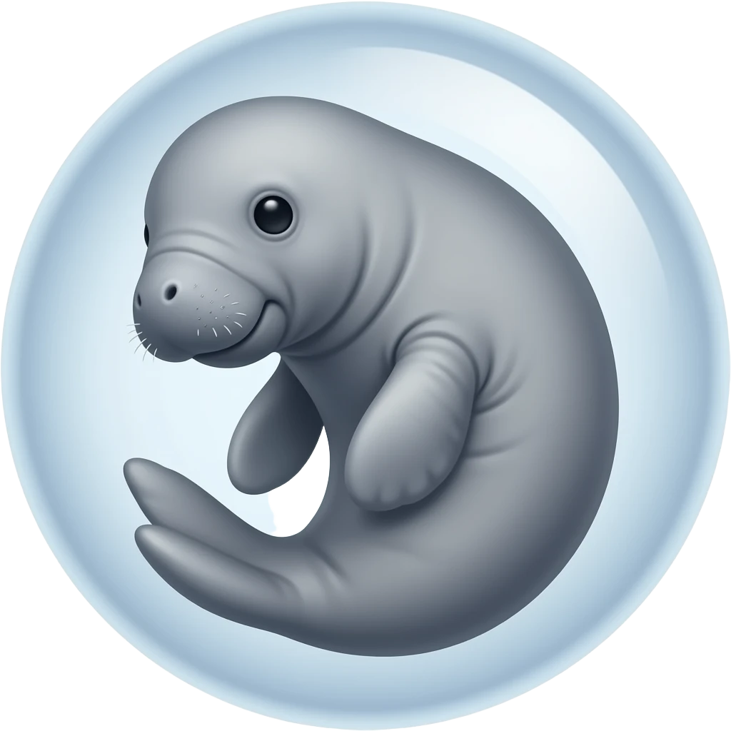 Newborn manatee in a womb emoji