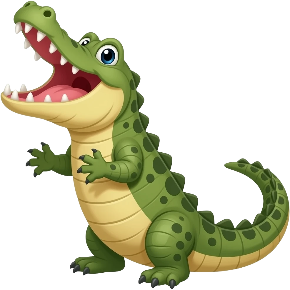 Cartoon nile crocodile bellowing emoji