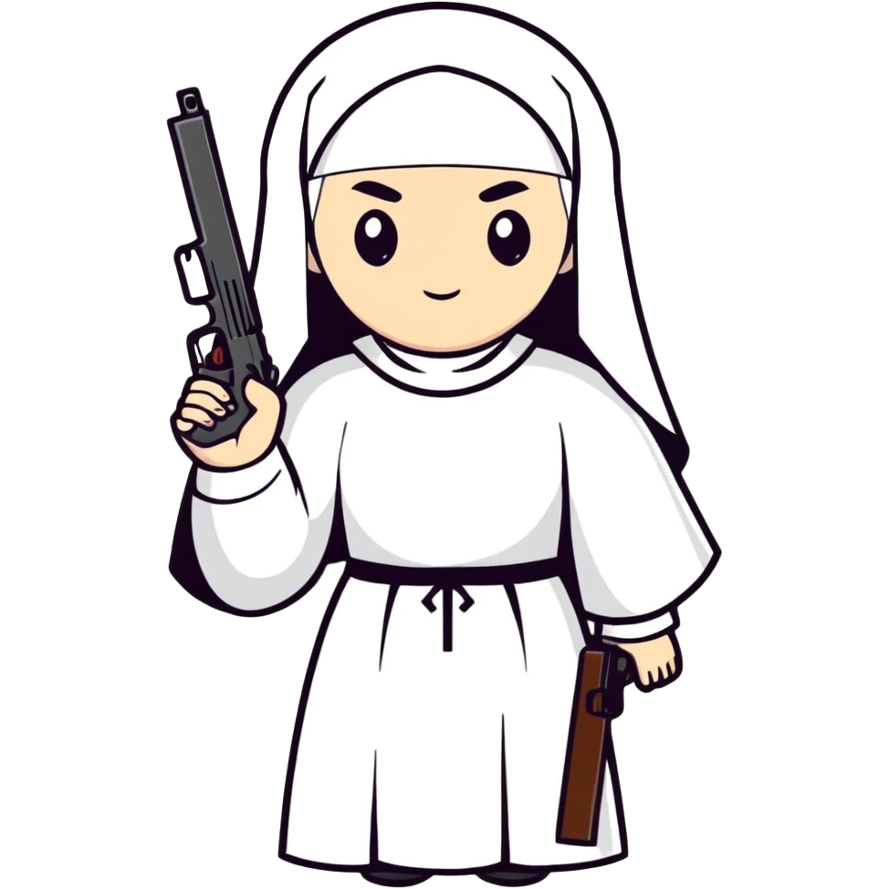 Nun holding a gun emoji