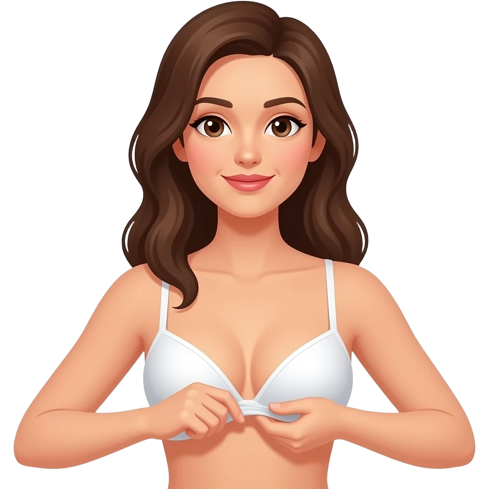 Woman slowly taking off her bra and one breast is showing emoji