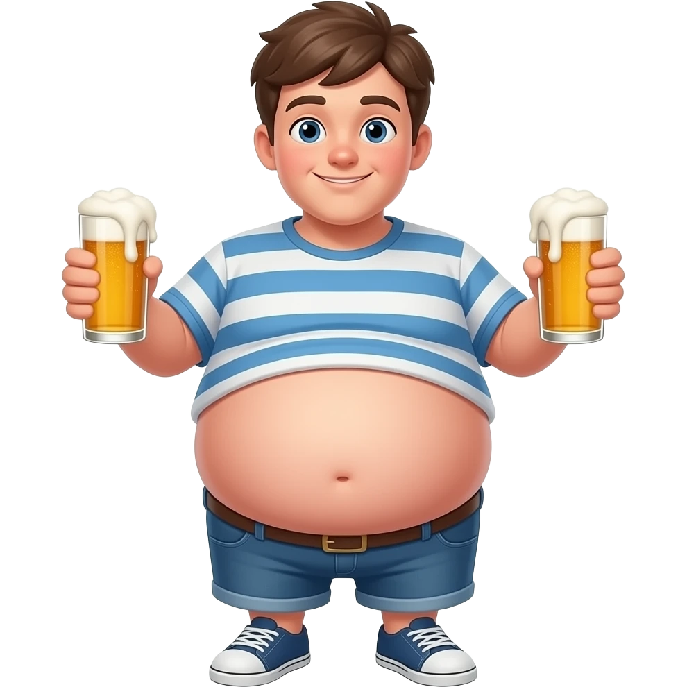 Zrób chłopak 16 latek z piwny brzuchem🫄🏼 brzuch ma kształt jak piłka + twarty brzuch + bardzo ogromny brzuch i trzyma oba piwa 🍻 emoji