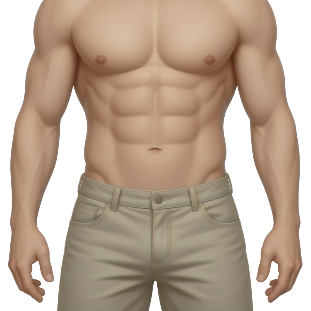 Fully nude man front waist bottom emoji