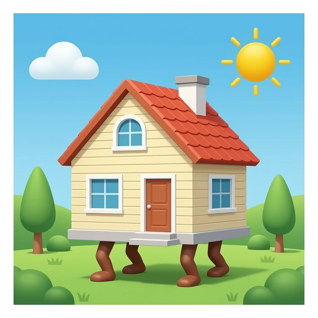 A house with legs without arms emoji