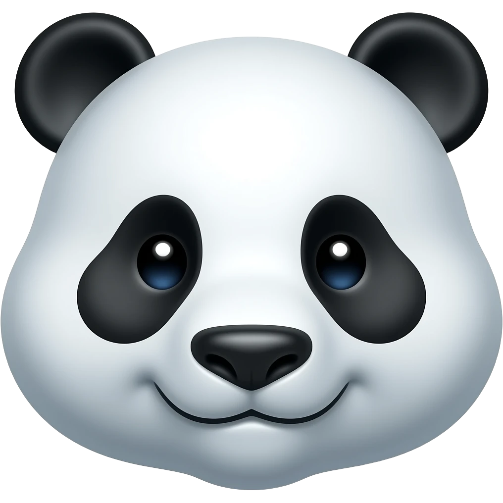 Steel blue panda face emoji