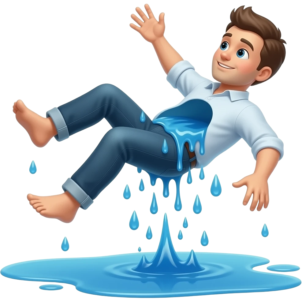 Man falling from the sky and out of soul emoji