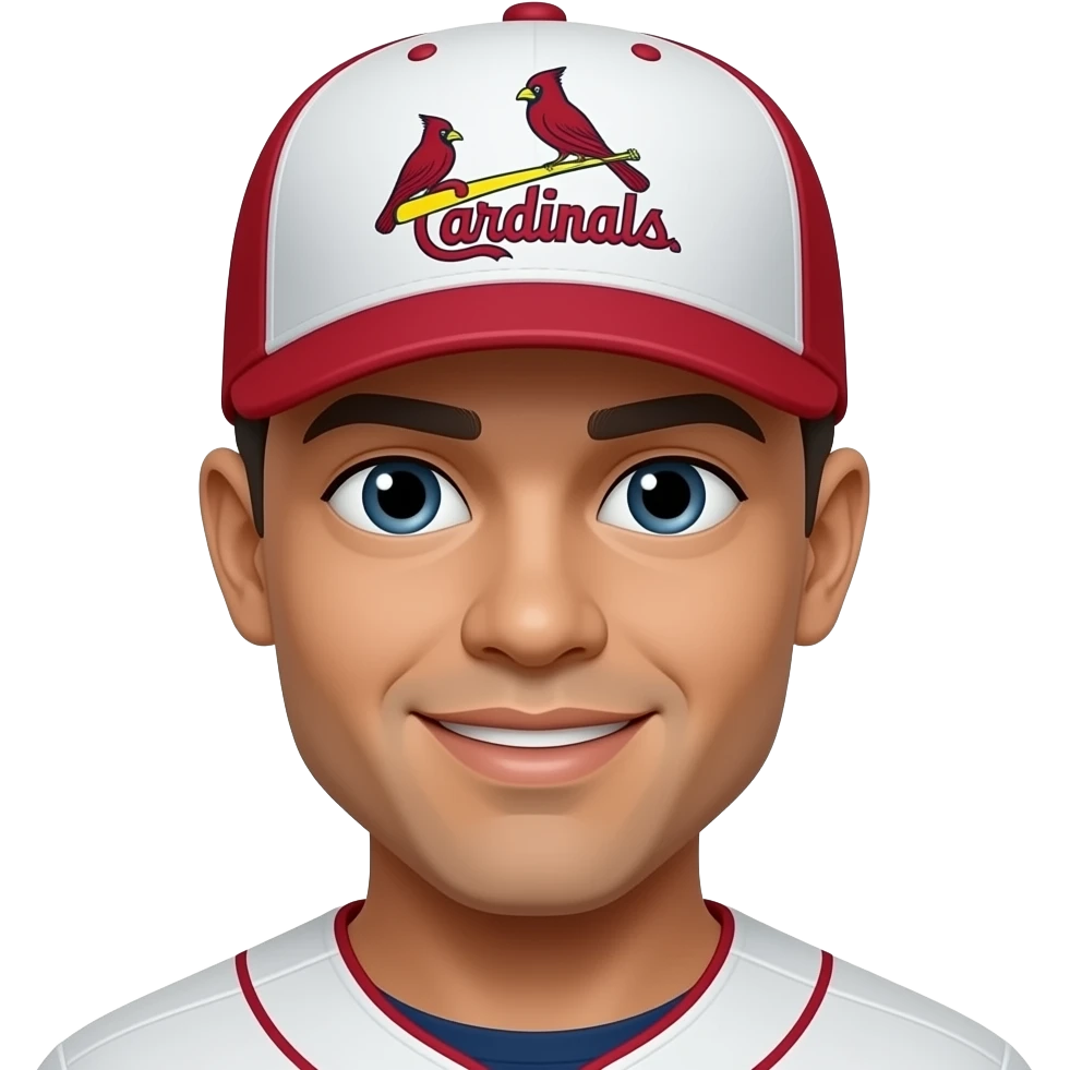 White with St. Louis cardinal hat emoji