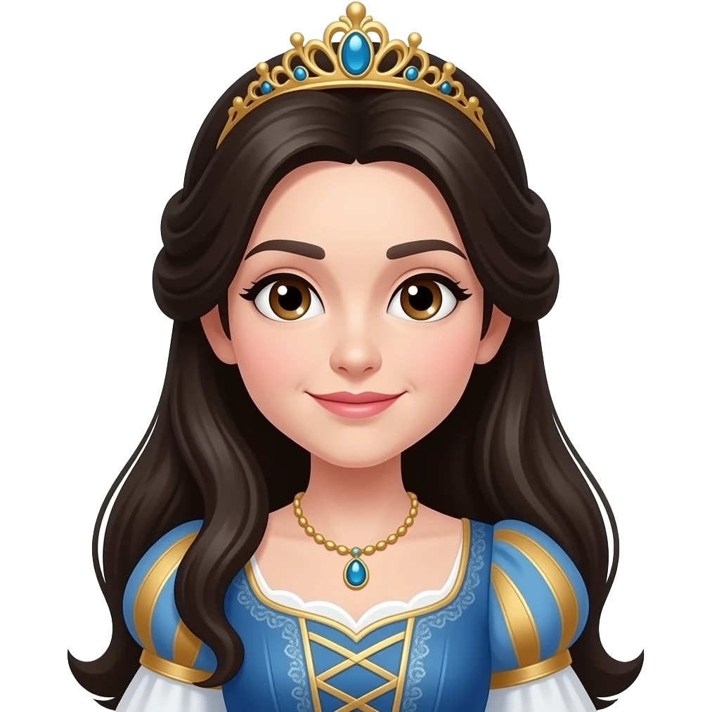 oldest princess with dark  colour hair emoji