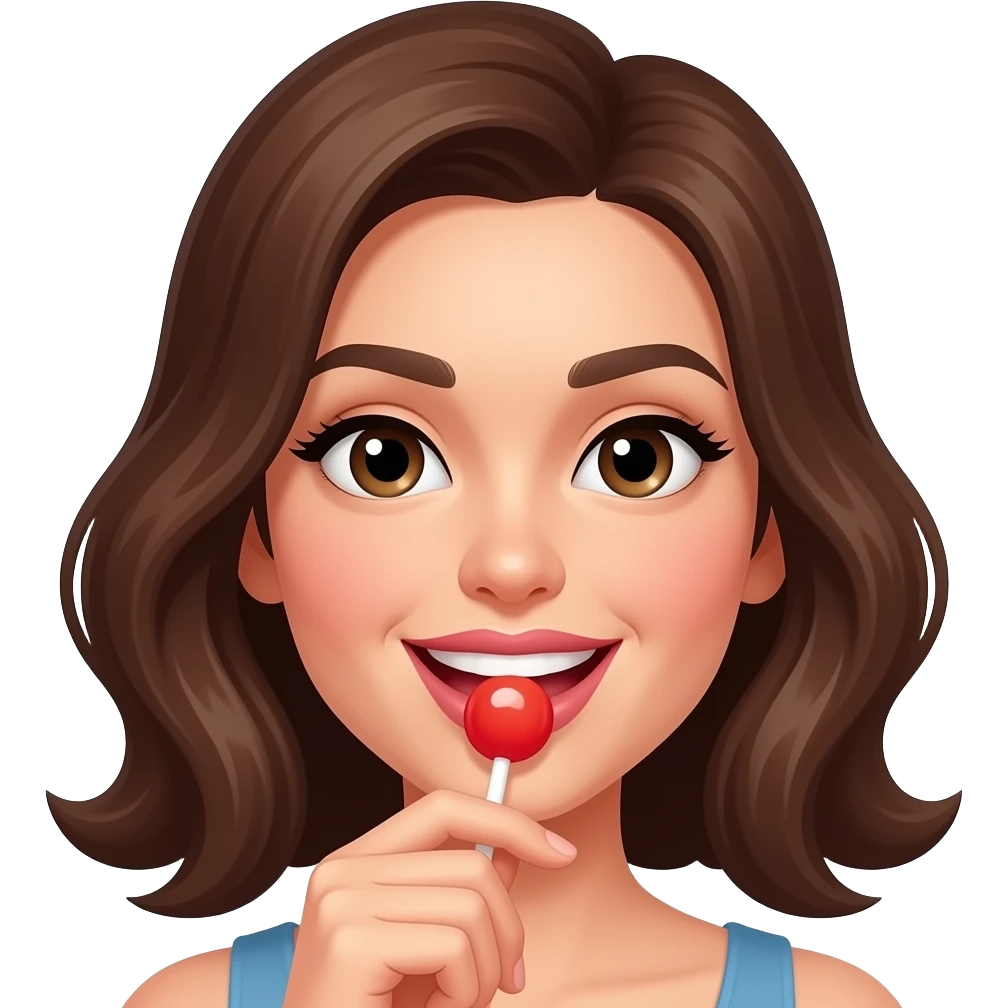 woman with Candy licking closeup emoji
