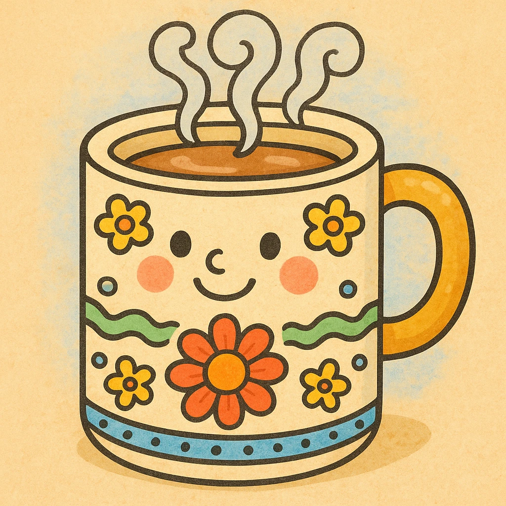 everyday object inspired by coloring book drawings, in the style of Bobbie Goods and Cuzy, ghibli style emoji
