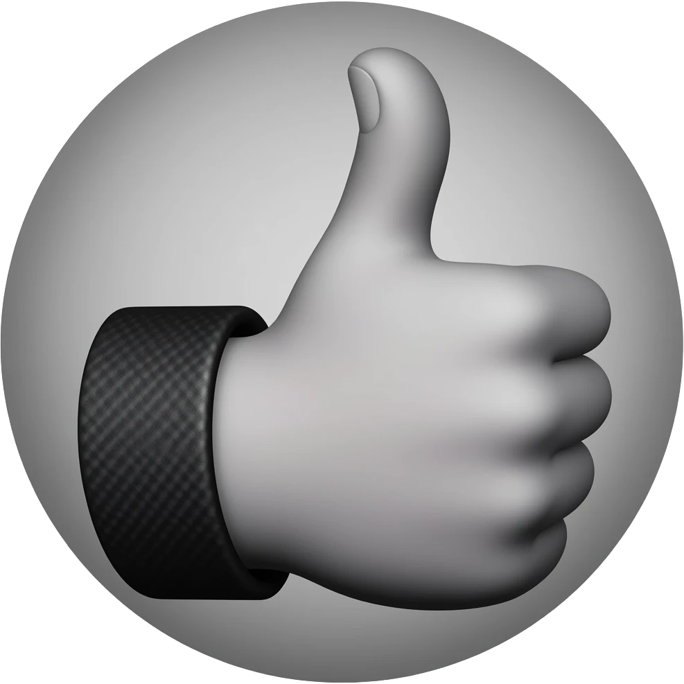 Goth round  emoji's thumbs up emoji