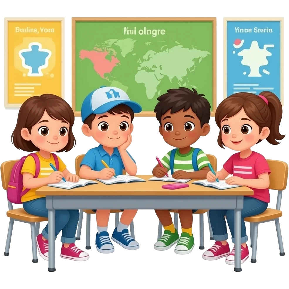kids learning emoji
