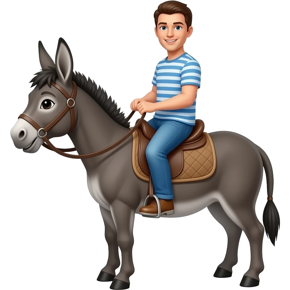 donkey riding a human emoji