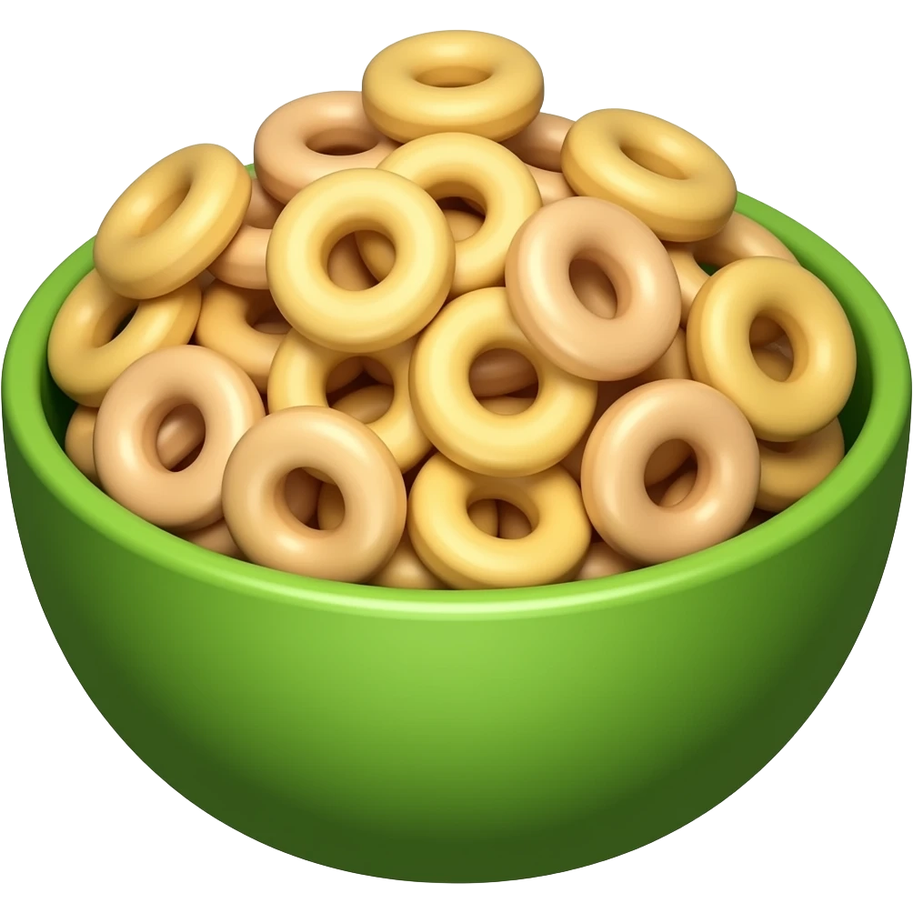 Green bowl of fruit loops emoji