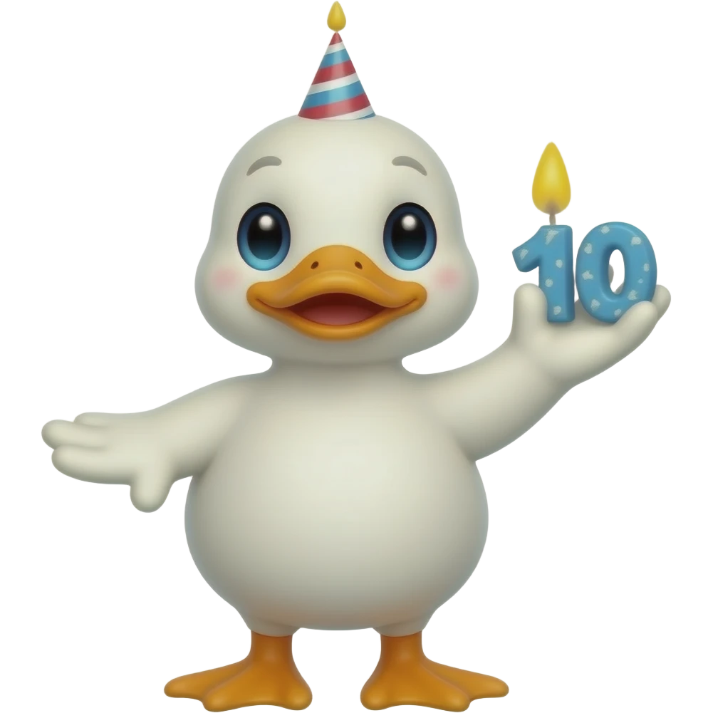 bithday duck 10th birthday emoji