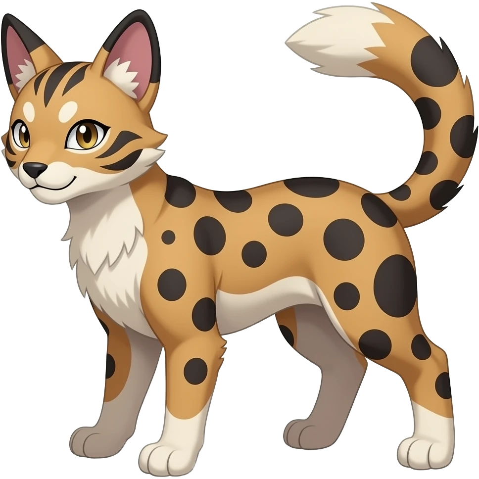 Digitigrade quadrupedal Randomly marked randomly colored Absol-Furret-Purrloin-Noibat-Liepard-Sprigatito-Litten-hybrid emoji