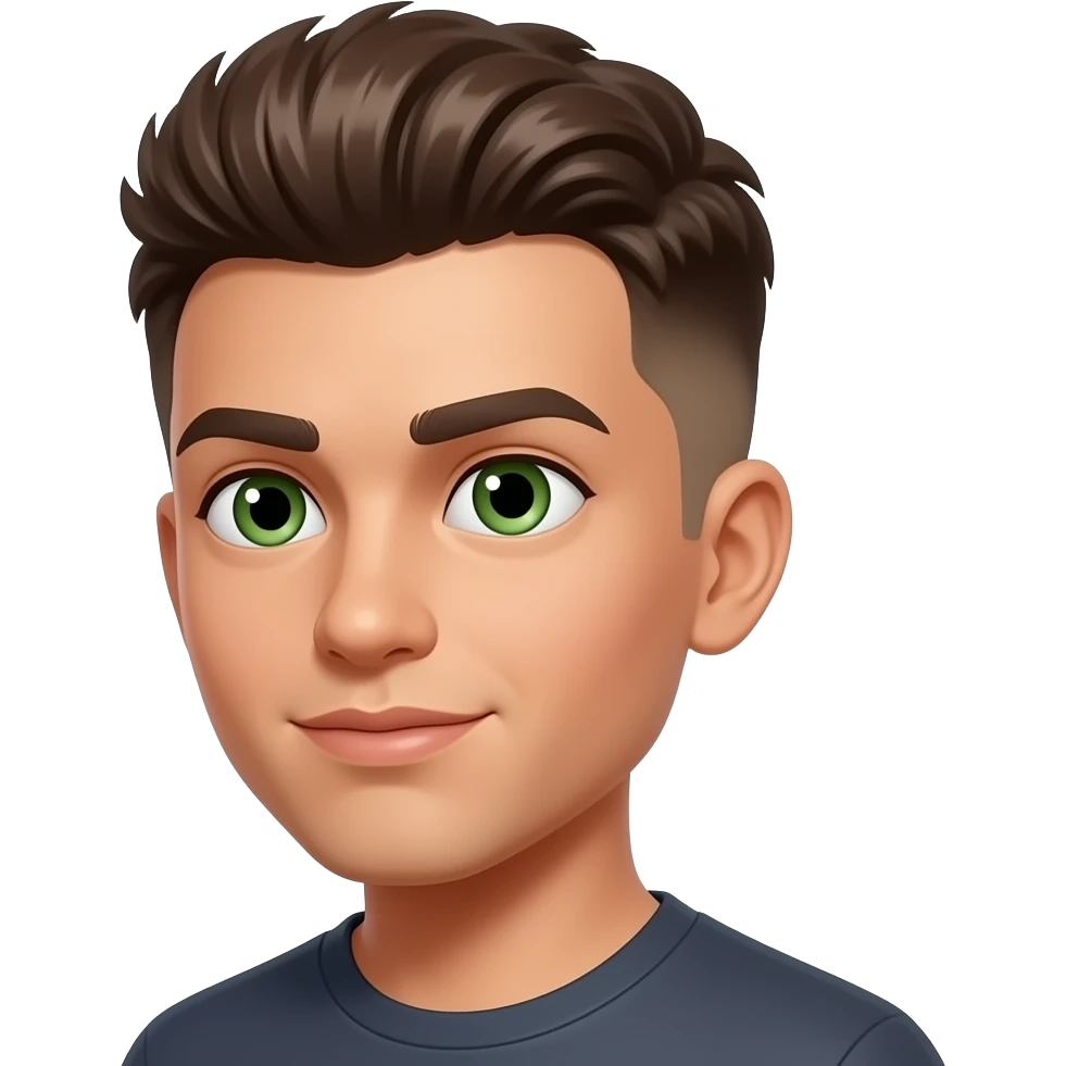 eys color green ethnicity mexican brown hair mullet side cut off age 20 years old emoji