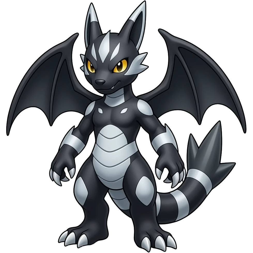 Cool Edgy Zangoose-Absol-Seviper Fakémon Digimon with Edgy markings, full body, outlined emoji