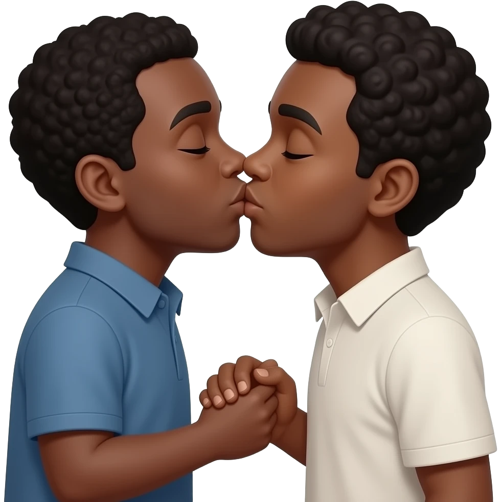Black man holding hands and kissingd emoji