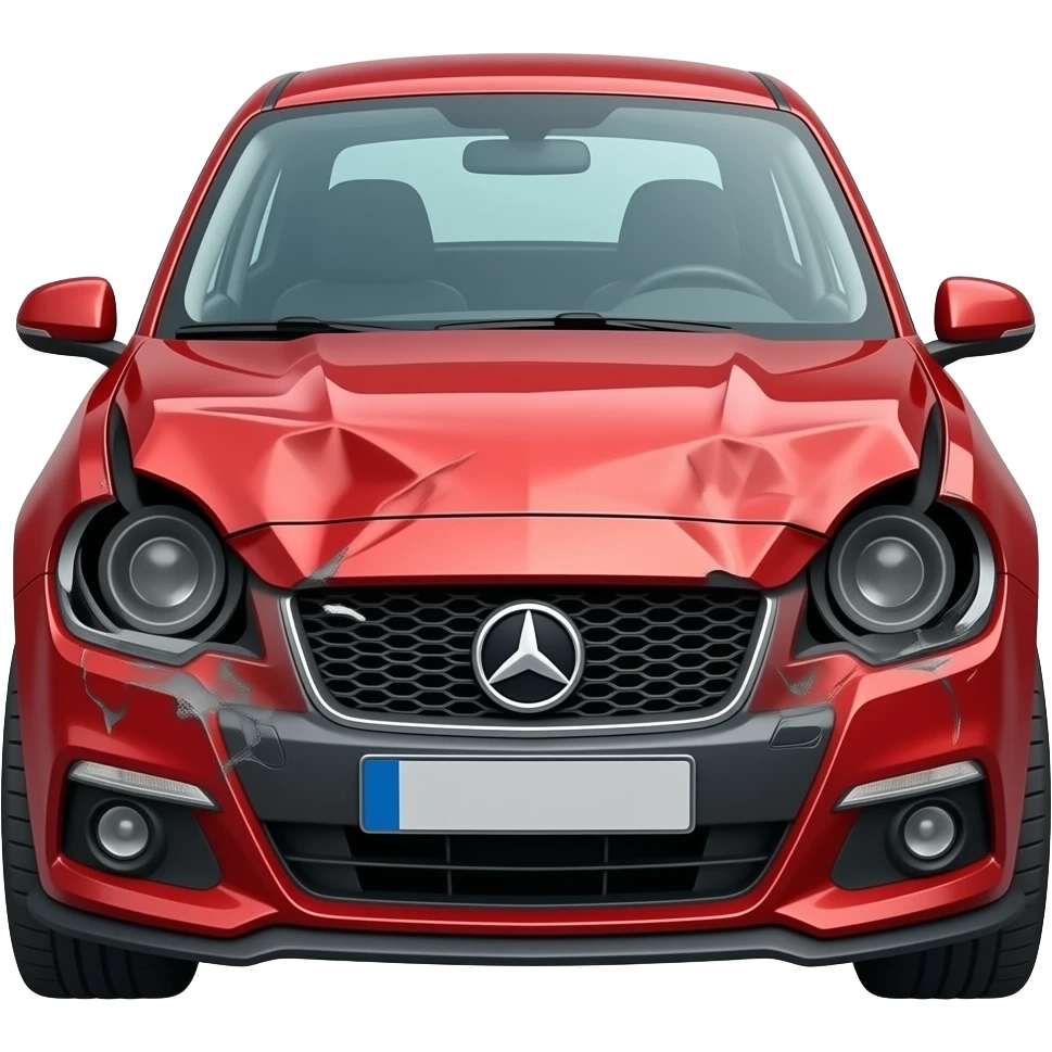 wrecked red car emoji