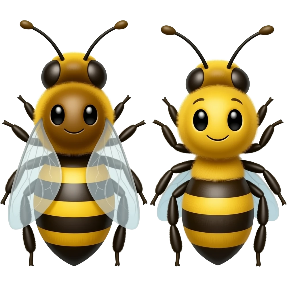 3 bees Father bee ,Mother Bee and  daughter bee emoji