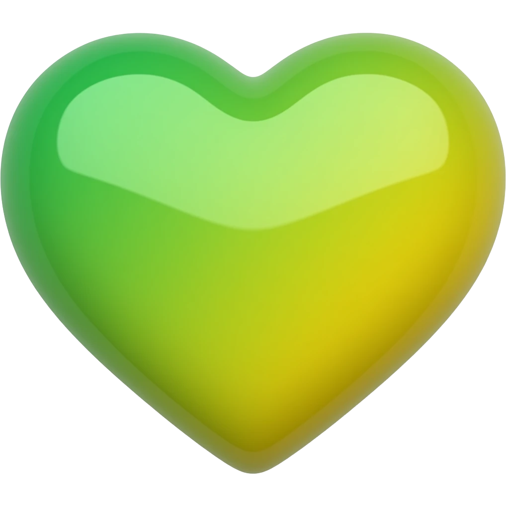 green and yellow ombre heart emoji