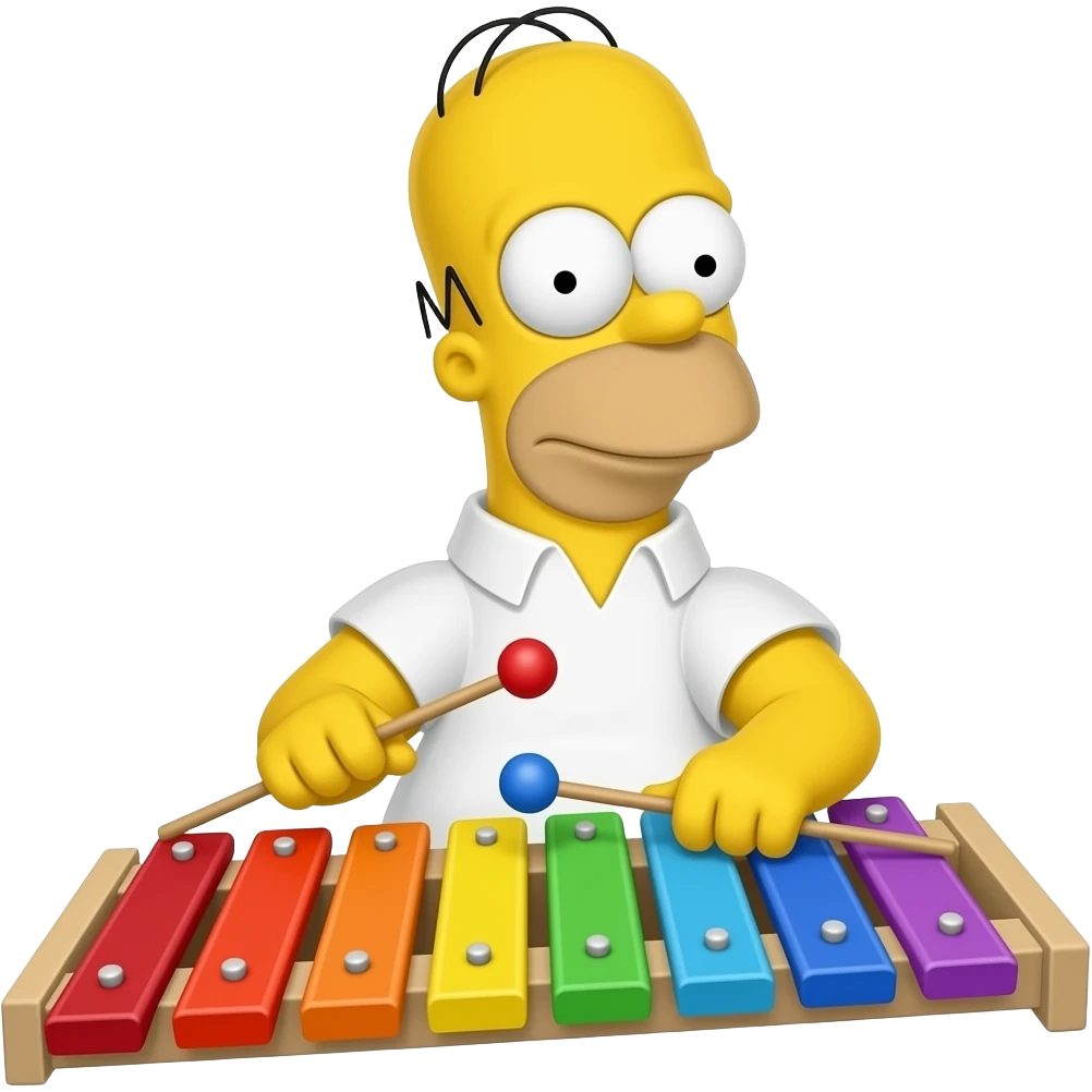 Homer Simpson On A Xylophone Rainbow emoji