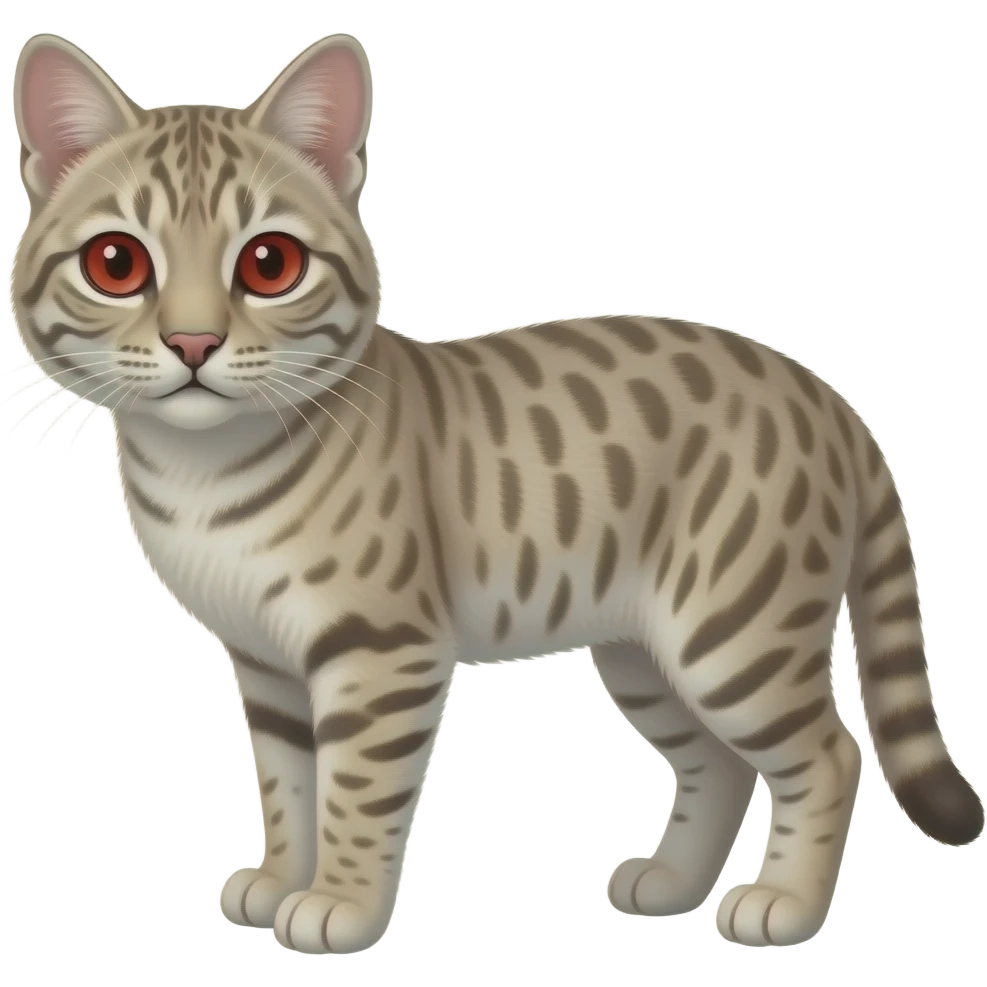 Prionailurus viverrinus albino in color and red alibino eyes emoji