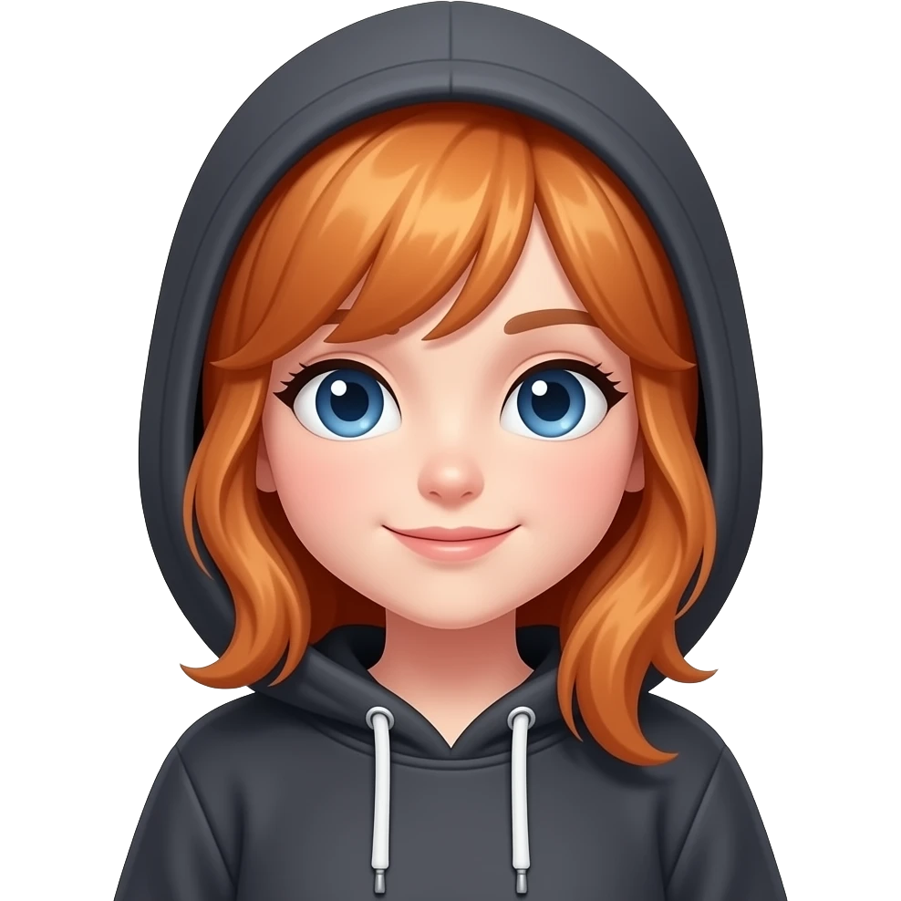 Emo girl with Blondish Red hair and a hoodie emoji