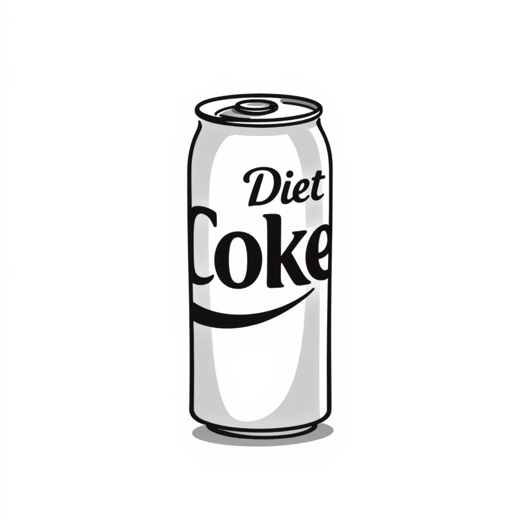 hand drawn doodle style diet coke can emoji