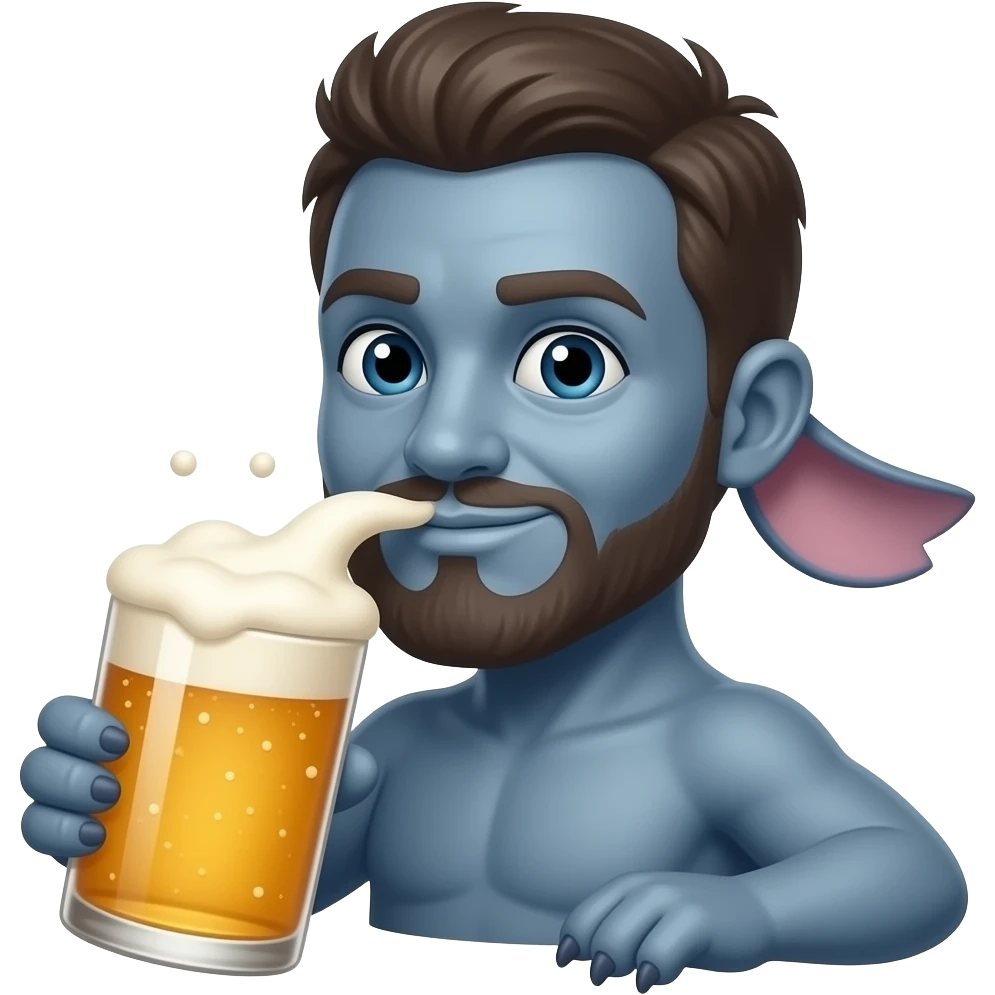 Stitch qui boit une bière emoji