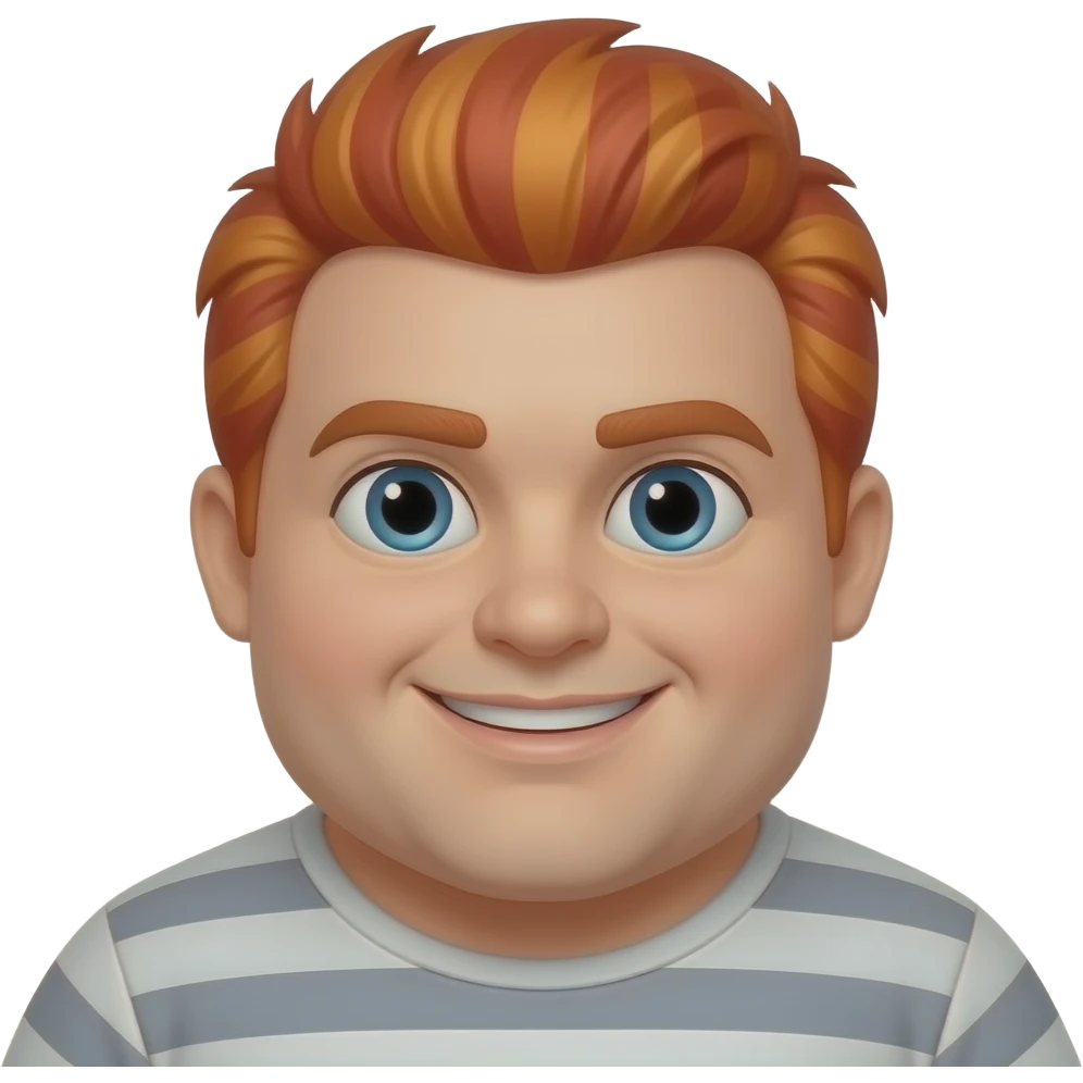 Fat stripped red hair emoji