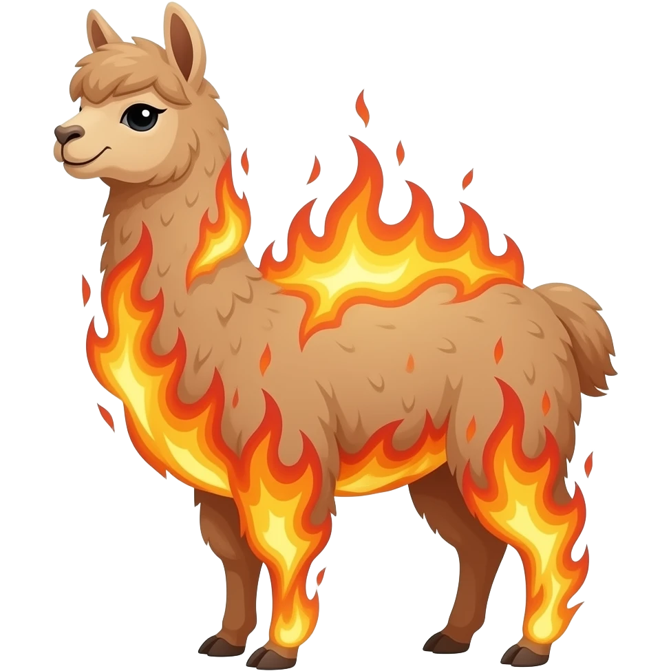 Llama on fire emoji