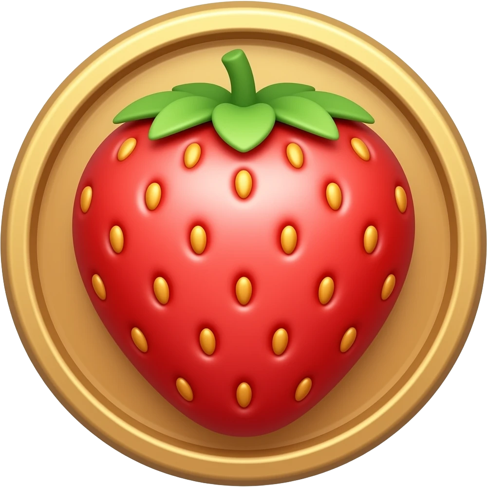 coin strawberry emoji