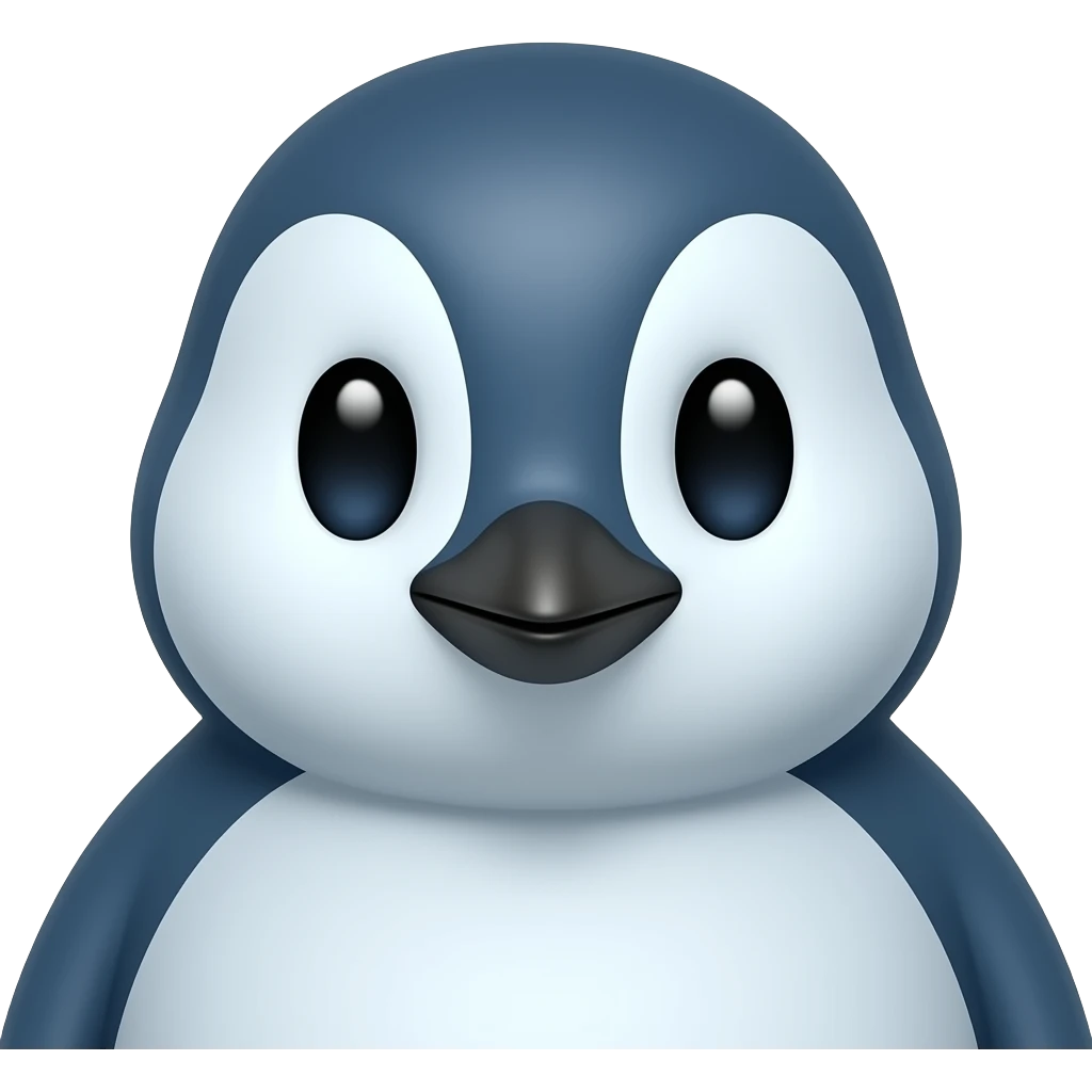bright blue penguin head and shoulders emoji