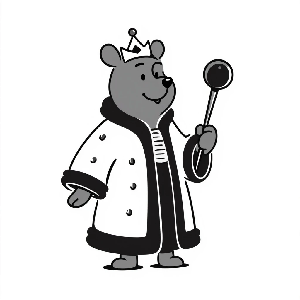 Winnie the Pooh depicted as an emperor emoji
