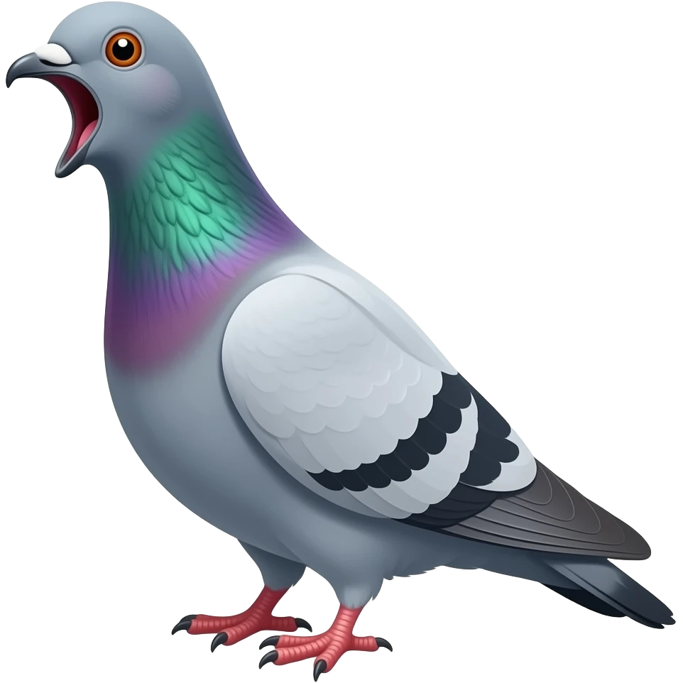 Cartoon peocock screaming emoji