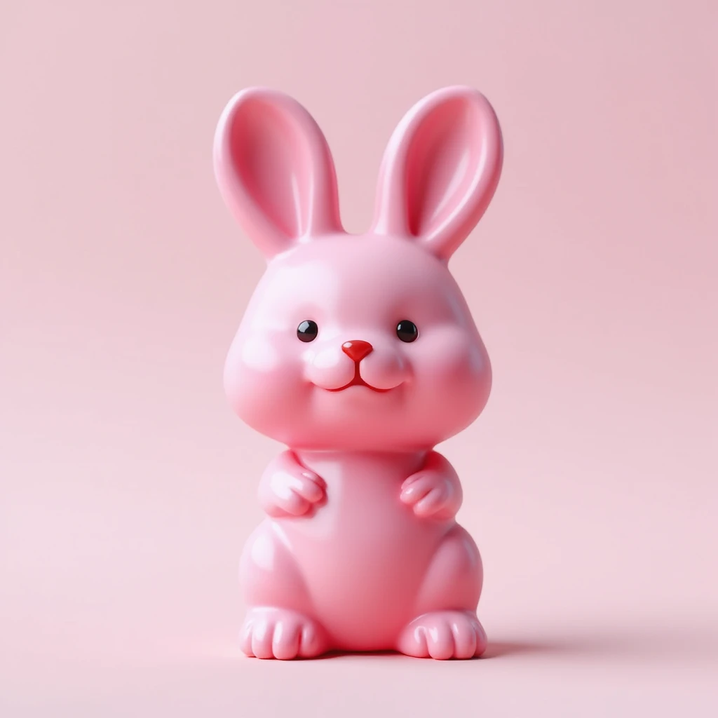 realistic pink candy shaped like a cute bunny, photorealistic style emoji