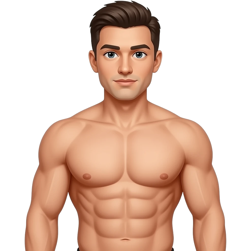 A muscular chest shirtless emoji