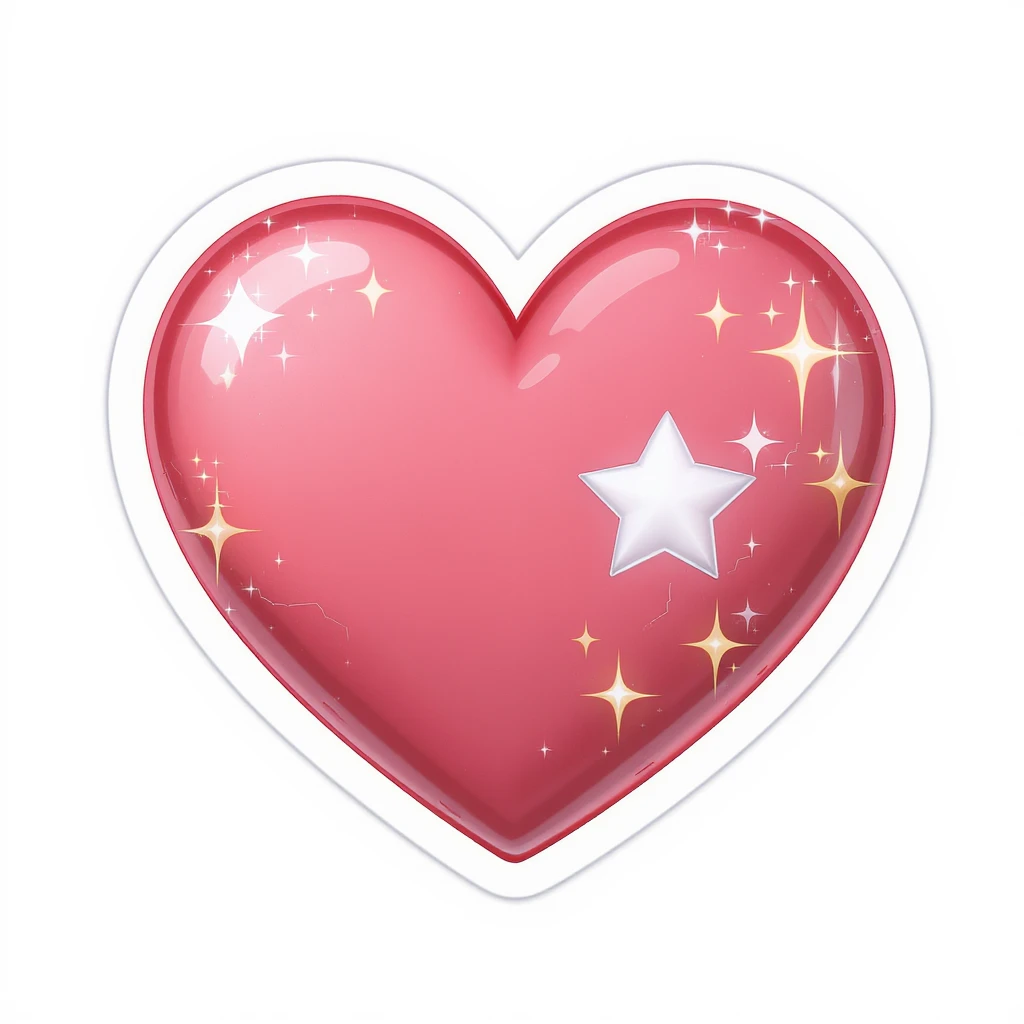 cute and shiny heart emoji with sparkles, no background emoji