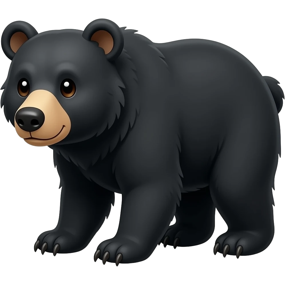 Cartoon black bear on fours emoji