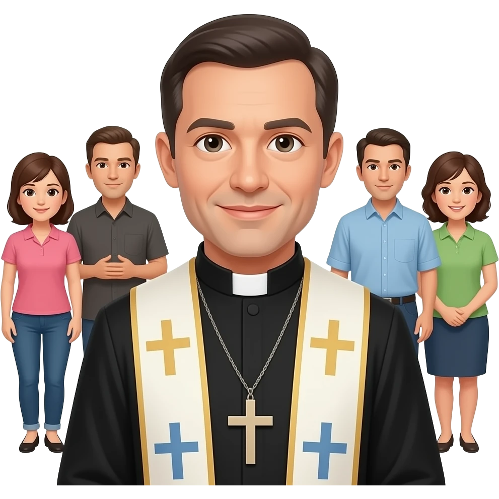 священни и один или несколько людей перед ним emoji